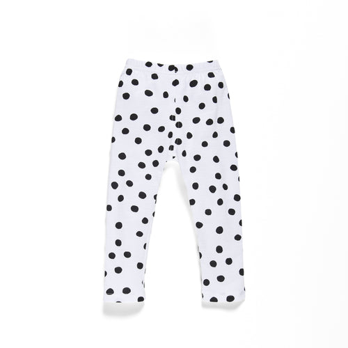 Black and White Dot Print Leggings